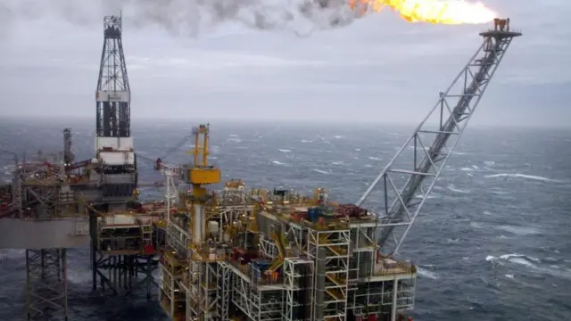 Undated file photo of an oil rig in the North Sea