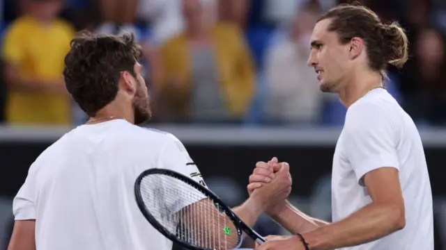 Cameron Norrie and Alexander Zverev at the 2024 Australian open