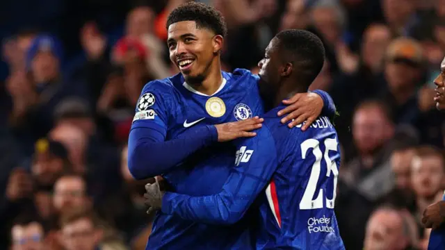 Fofana and Caicedo celebrate