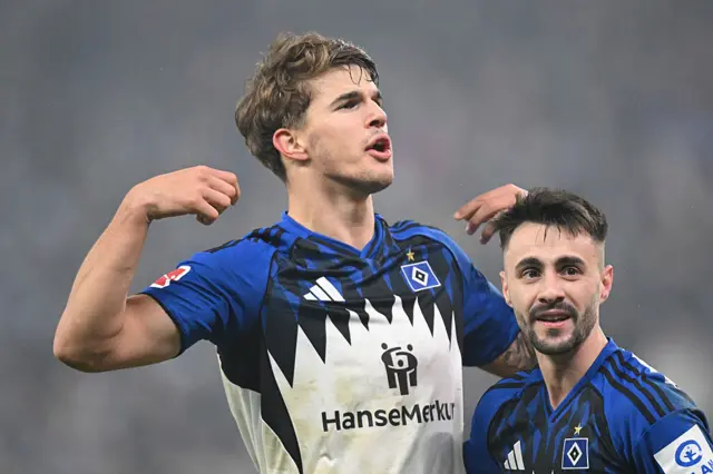 Luka Vuskovic celebrates with Arsenal loanee Fabio Viera