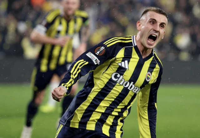 Fenerbahce's Kerem Akturkoglu celebrates scoring their first goal