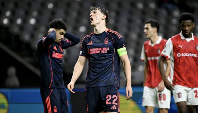 Nottingham Forest's Ryan Yates reacts
