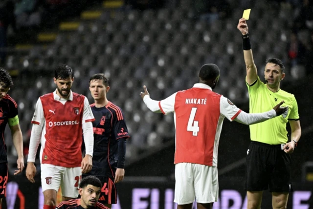 Sporting Braga's Sikou Niakate is booked