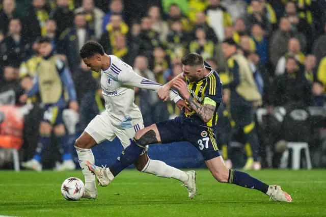 Milan Skriniar of Fenerbahce in action against Jadon Sancho
