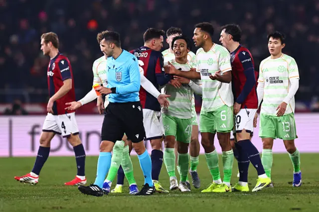 Reo Hatate of Celtic FC reacts