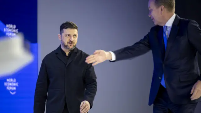 Ukrainian President Volodymyr Zelensky at the World Economic Forum in Davos