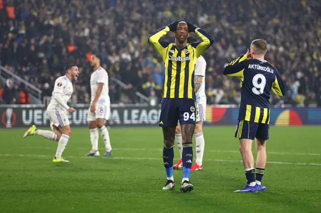 Talisca of Fenerbahce SK reacts