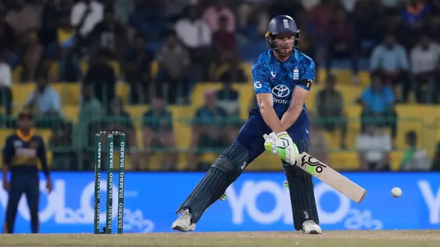 Jos Buttler of England playing a shot