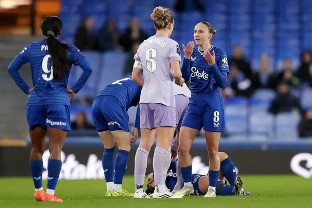 Everton player down injured