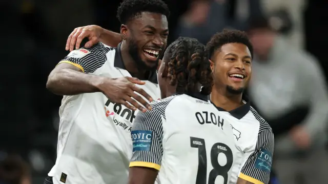 Derby celebrate scoring