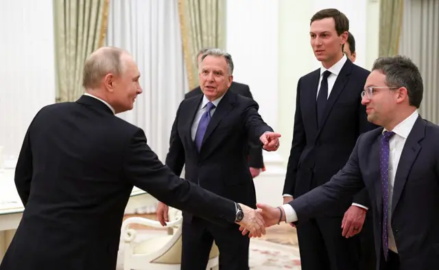 Russian president Vladimir Putin meeting with Steve Witkoff and Jared Kushner