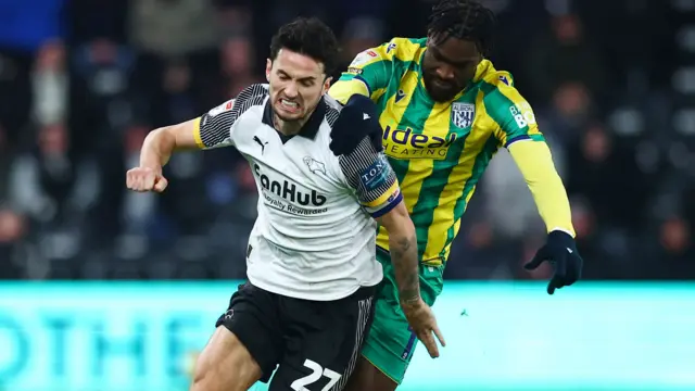 Derby v West Brom match action