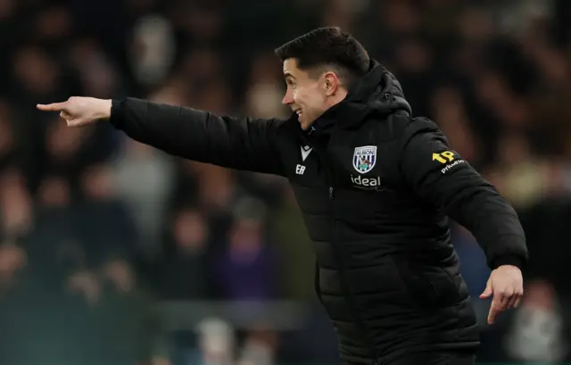 West Brom boss Eric Ramsay on the touchline during the Derby game