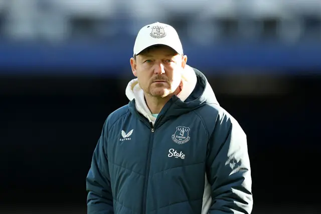 Brian Sorensen, Manager of Everton, looks on