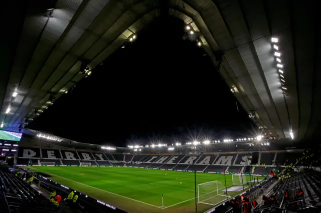 Derby County's Pride Park stadium before kick-off against West Bromwich Albion