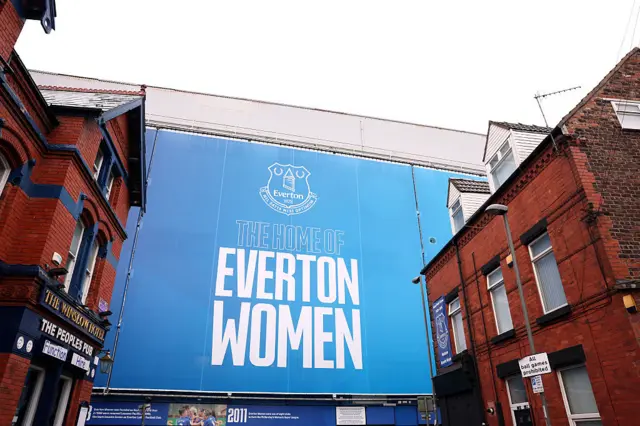 Goodison Park with Everton women regalia