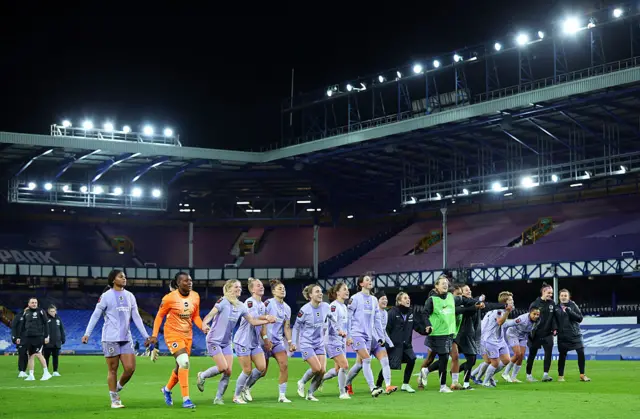 Brighton players celebrate at full time