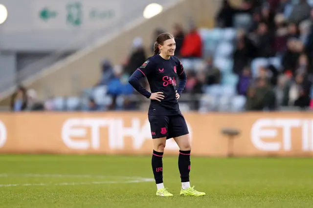 Hannah Blundell reacts to Everton conceding a goal