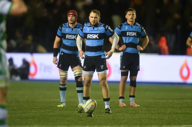 Cardiff's Ioan Lloyd kicks a penalty