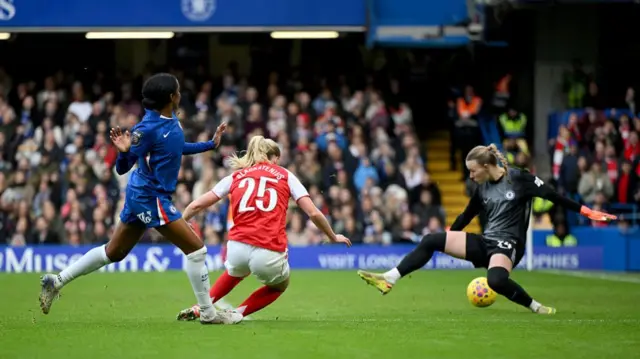 Stina Blackstenius shoots past Hannah Hampton