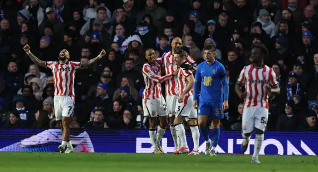 Stoke celebrate scoring