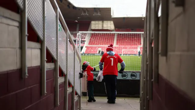 Middlesbrough's Riverside Stadium from behind the goal before kick-off