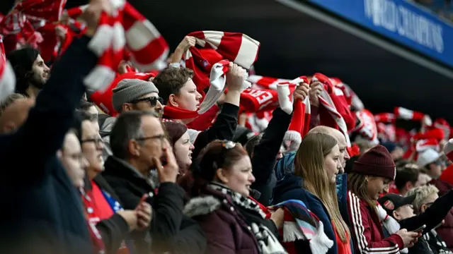 Arsenal fans celebrate
