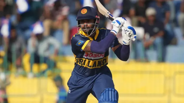 Dhanajaya De Silva batting for Sri Lanka