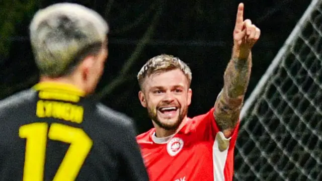 Andy Ryan was Larne's two-goal hero in a 2-1 victory over Bangor