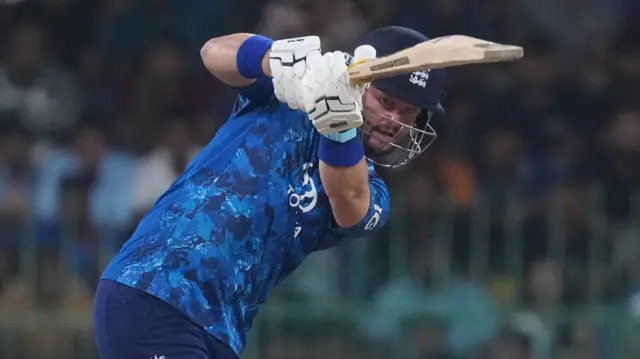 Ben Duckett batting for England against Sri Lanka