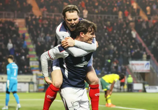 Falkirk's Barney Stewart celebrates