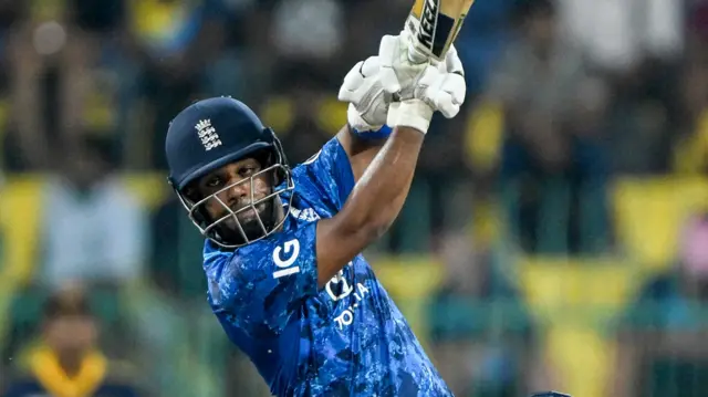 Rehan Ahmed batting for England
