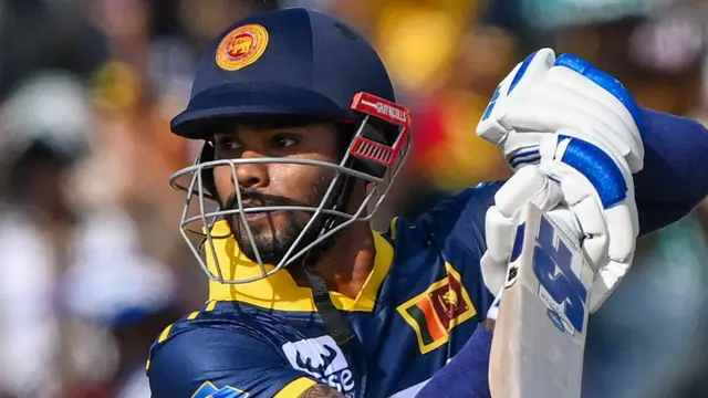 Sri Lanka batsman de Silva playing a shot