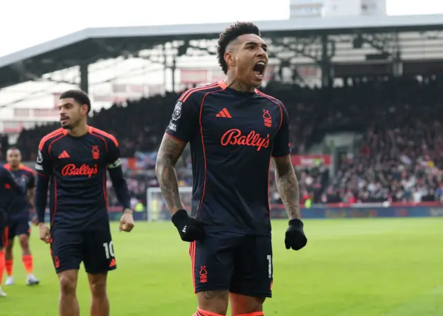 Nottingham Forest's Igor Jesus celebrates scoring their first goal