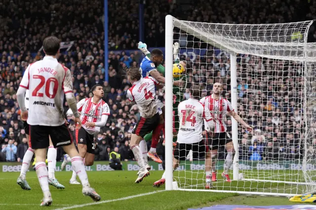 Portsmouth's Ebou Adams scores