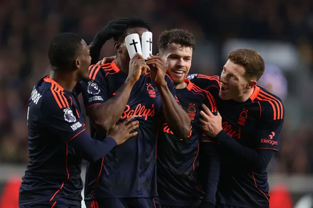 Taiwo Awoniyi celebrating scoring a goal