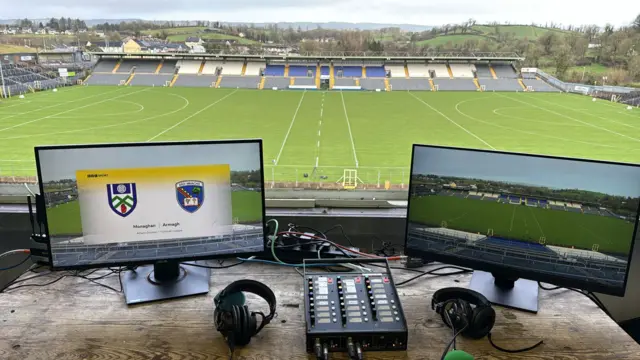 Commentary box at St Tiernach's Park, Clones