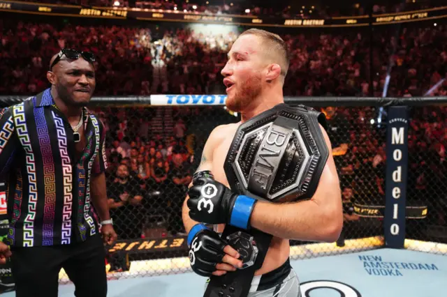 Kamaru Usman and Justin Gaethje
