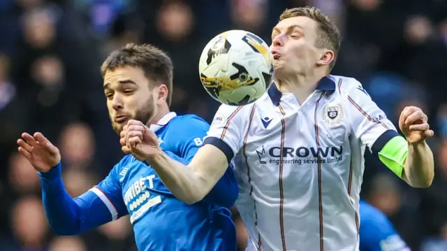 Rangers' Nico Raskin and Dundee's Ethan Hamilton