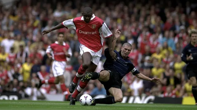Arsenal's Patrick Vieira and Manchester United's Roy Keane