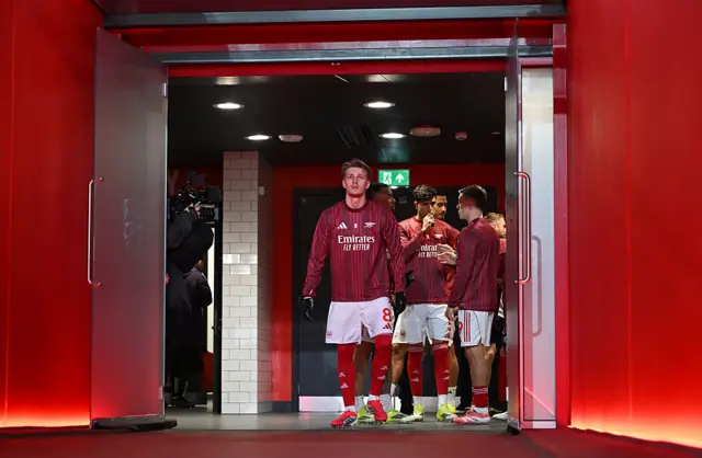 Martin Odegaard of Arsenal looks on