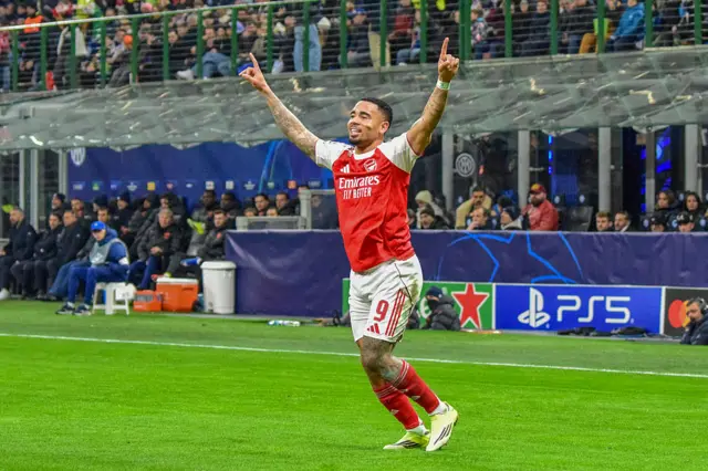Gabriel Jesus of Arsenal celebrates