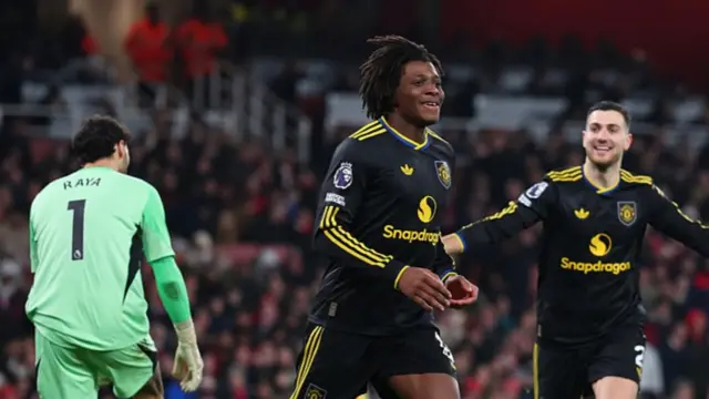 Dorgu celebrating his goal against Arsenal