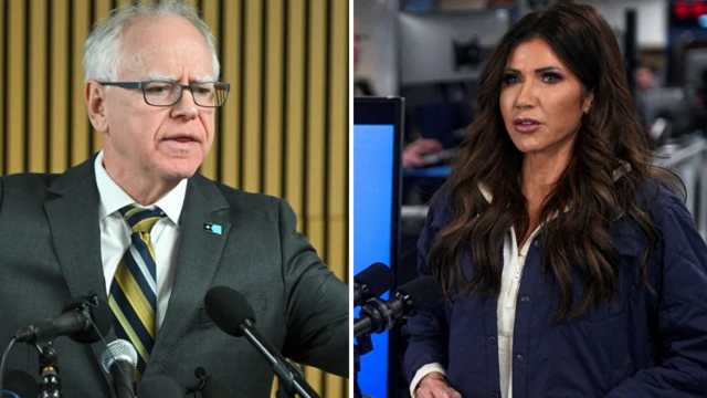 Governor Tim Walz and DHS Secretary Kristi Noem both speaking at press conferences