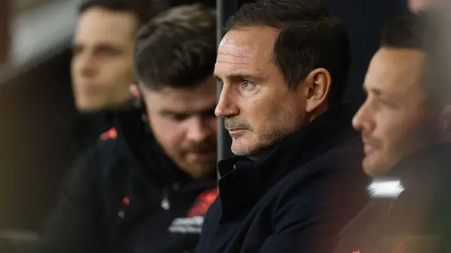 Coventry manager Frank Lampard in the dugout at Norwich