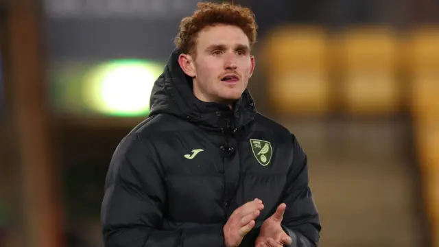 Josh Sargent, pictured wearing a Norwich bench coat