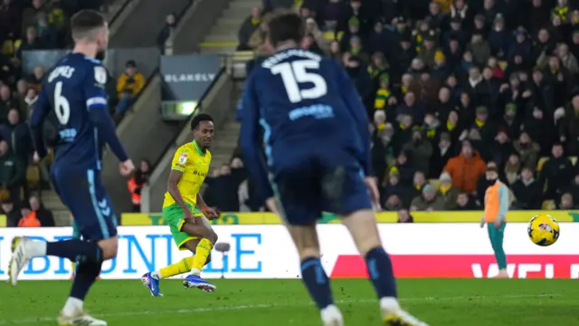 Ali Ahmed gives Norwich the lead against Coventry