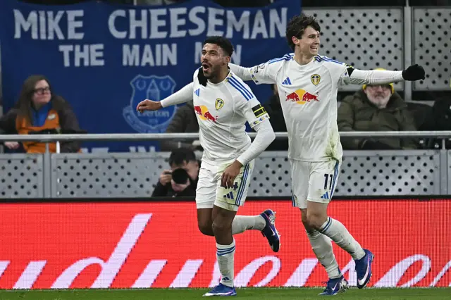 James Justin celebrates his goal
