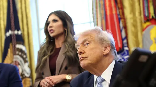 Kristi Noem and Donald Trump
