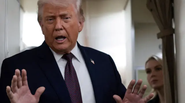 Trump on Air Force one speaking to reporters